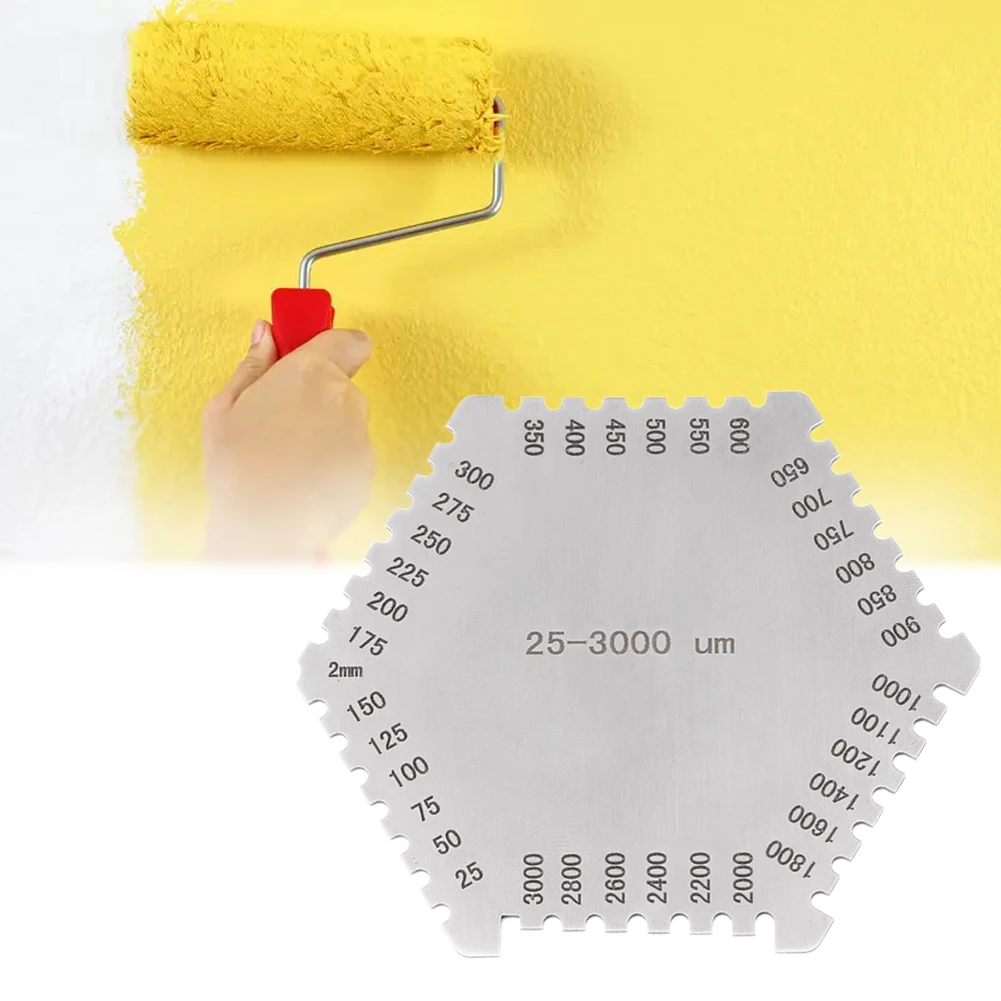 1pc Hexagonal Wet Film Comb Stainless Steel Thickness Gauge Paint Wet Film 25-3000um Measuring Layout Tools Accessories
1pc Hexagonal Wet Film Comb Stainless Steel Thickness Gauge Paint Wet Film 25-3000um Measuring Layout Tools Accessories