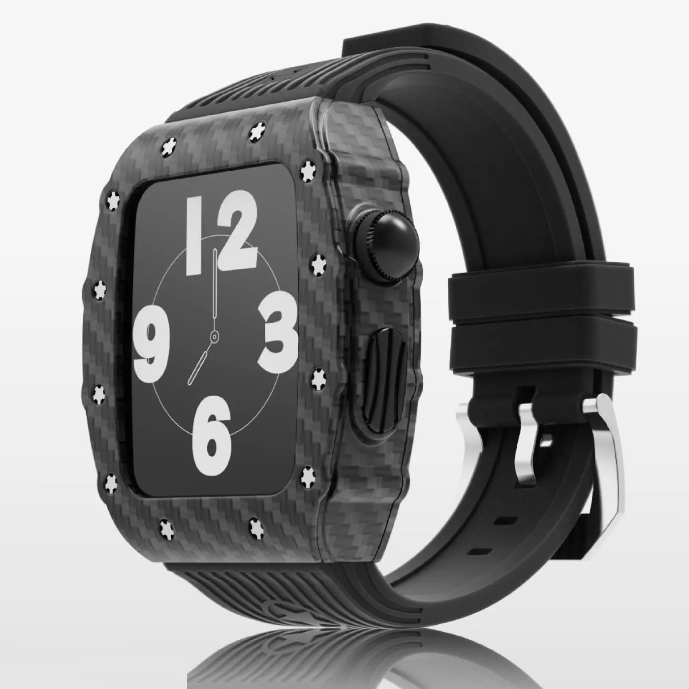 Carbon Fiber Case For Apple Watch Series 8 7 45mm 44mm Carbon Fiber Case For IWatch 6 5 4 SE Rubber Strap
Carbon Fiber Case For Apple Watch Series 8 7 45mm 44mm Carbon Fiber Case For IWatch 6 5 4 SE Rubber Strap
