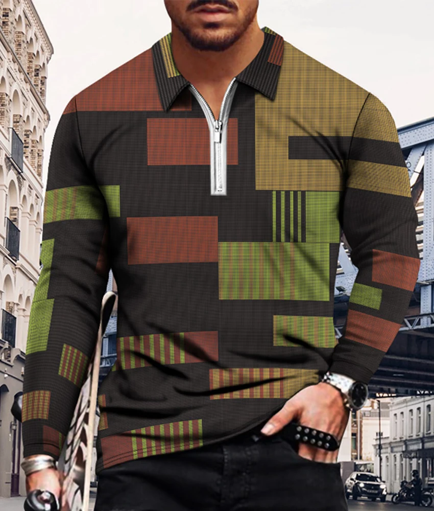 Мужская повседневная Осенняя рубашка-поло с длинным рукавом, Мужская футболка на молнии, мужские топы, уличная одежда для гольфа, одежда для... 
Мужская повседневная Осенняя рубашка-поло с длинным рукавом, Мужская футболка на молнии, мужские топы, уличная одежда для гольфа, одежда для...