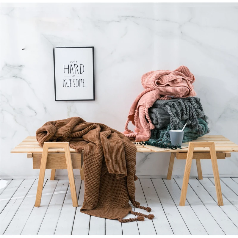 Sofa Bed Decorative Blankets Modern Simple Style Solid Color Knitted Tassel Shawl Cover Blanket 130x170cm
Sofa Bed Decorative Blankets Modern Simple Style Solid Color Knitted Tassel Shawl Cover Blanket 130x170cm