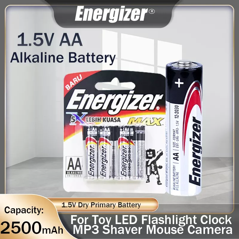 4pcs Original Energizer 1.5V AA LR6 Alkaline Battery For Toy Remote Control Camera Mouse LED Flashlights 2A Dry Primary Batteria
4pcs Original Energizer 1.5V AA LR6 Alkaline Battery For Toy Remote Control Camera Mouse LED Flashlights 2A Dry Primary Batteria