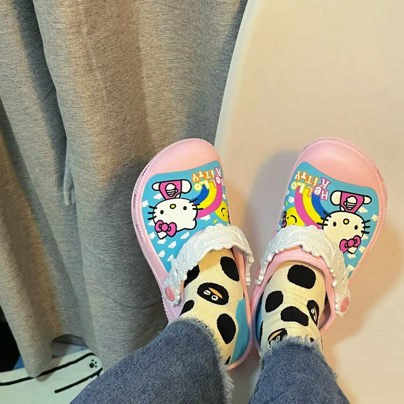 Anime Hello Kittys Hole Shoes Summer Children's Sanrioed Non-Slip High-Heeled Increased Slippers Thick-Soled Beach Sandals Gifts
Anime Hello Kittys Hole Shoes Summer Children's Sanrioed Non-Slip High-Heeled Increased Slippers Thick-Soled Beach Sandals Gifts