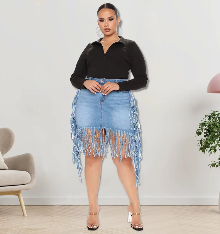 Women Skinny Bodycon Skirt High Waisted Jean Denim Tassel Skirts Wrap Summer Y2k Vintage Pencil Knee-Length Clothes Plus Size 
Women Skinny Bodycon Skirt High Waisted Jean Denim Tassel Skirts Wrap Summer Y2k Vintage Pencil Knee-Length Clothes Plus Size