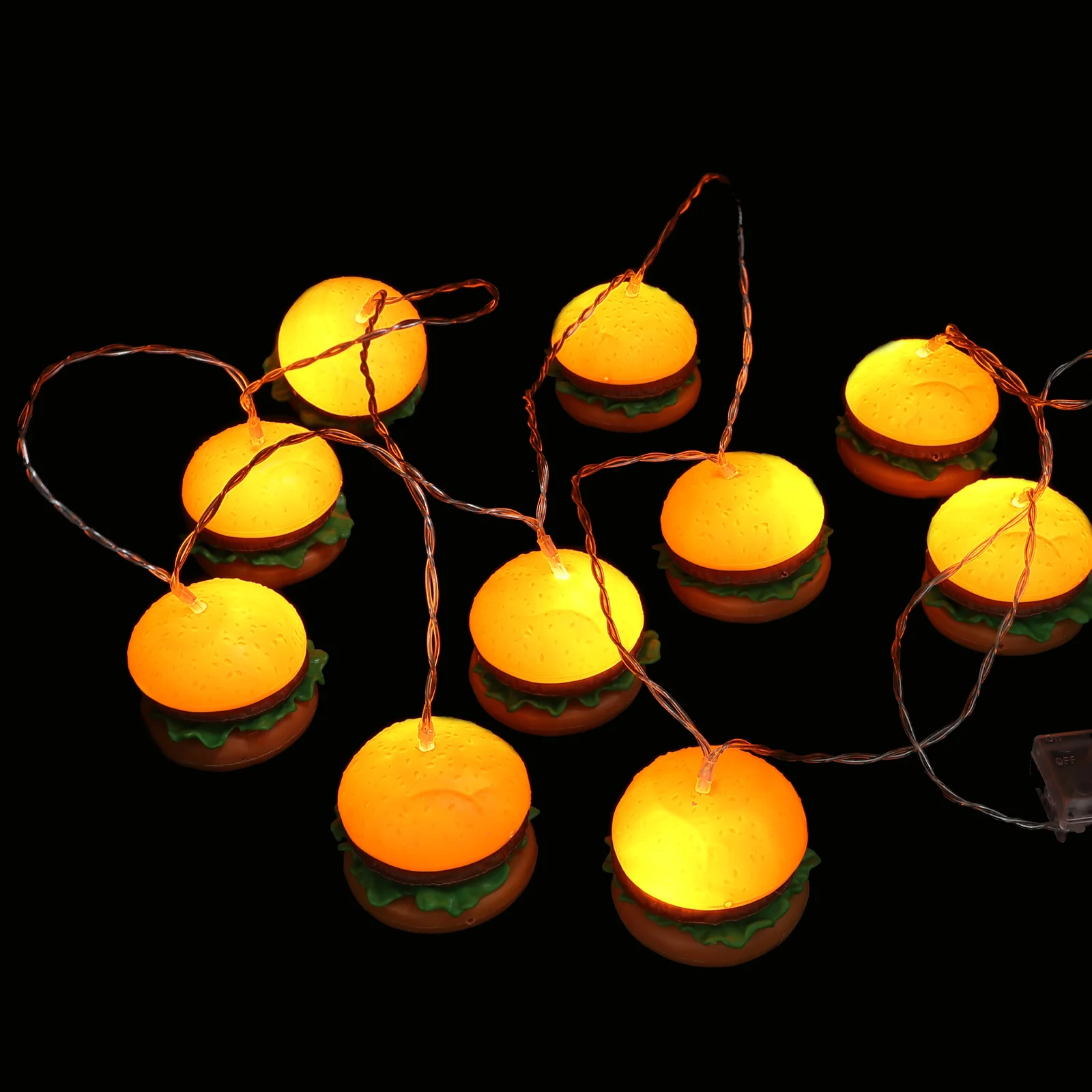 Burger String Lights Holiday Decorative Lamp Miniture Decoration Plastic Christmas Decorations
Burger String Lights Holiday Decorative Lamp Miniture Decoration Plastic Christmas Decorations