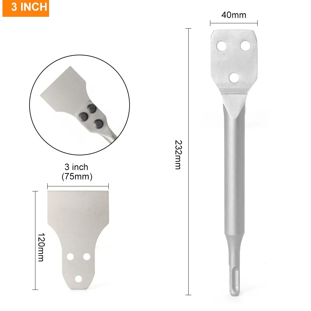 Holistic Design SDS Plus Floor Scraper with Three Layer Tablet for Secure Blade Attachment and Resistance to Vibrating Loose
Holistic Design SDS Plus Floor Scraper with Three Layer Tablet for Secure Blade Attachment and Resistance to Vibrating Loose