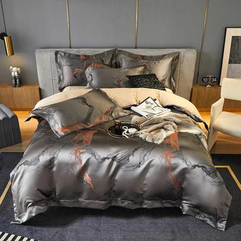 Luxury Satin Silky Jacquard Soft Gray Abstract art Bedding Set King Queen 4Pcs Duvet Cover Bed sheet Pillowcases
Luxury Satin Silky Jacquard Soft Gray Abstract art Bedding Set King Queen 4Pcs Duvet Cover Bed sheet Pillowcases