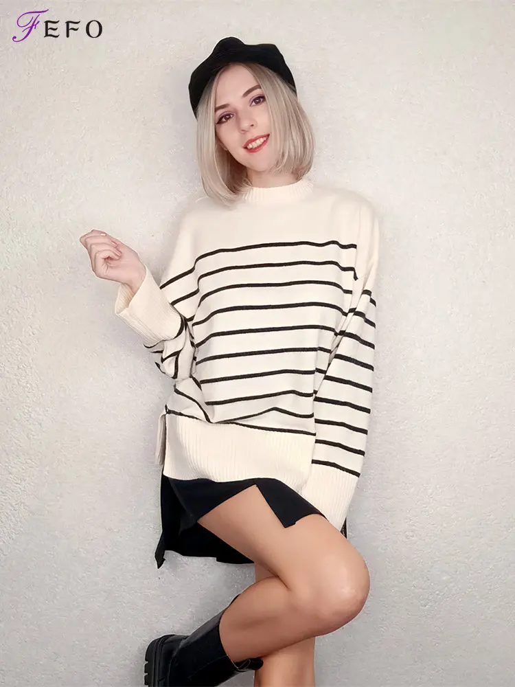 Women Oversized Autumn Winter Knitwear Women's Sweaters Striped Warm Knitwear Basic Chic Knitwear Women Sweaters Top Female
Women Oversized Autumn Winter Knitwear Women's Sweaters Striped Warm Knitwear Basic Chic Knitwear Women Sweaters Top Female