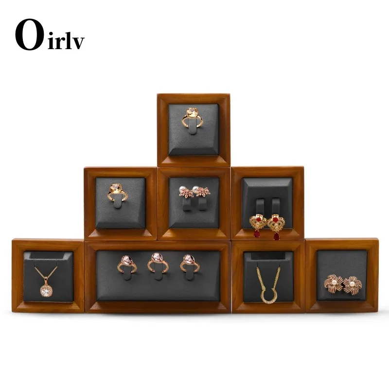 Oirlv Retro Grey Wooden Jewelry Display Props Set Microfiber Ring Organizer Stands Necklace Display Tray for Shop Cabinet
Oirlv Retro Grey Wooden Jewelry Display Props Set Microfiber Ring Organizer Stands Necklace Display Tray for Shop Cabinet