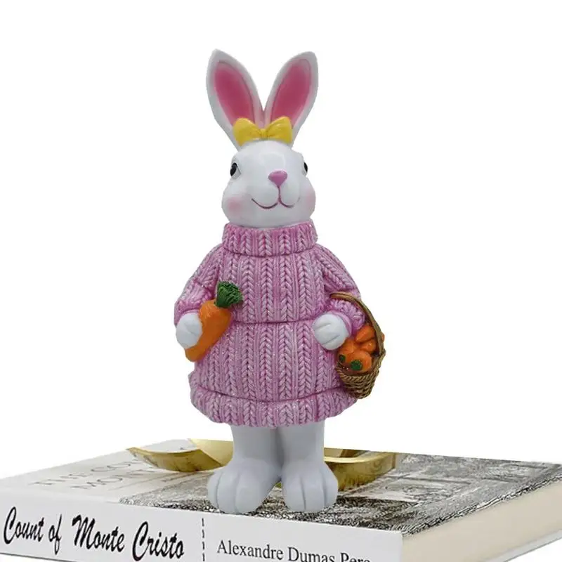 

Standing Bunny Statues Resin Bunny Outdoor Figurines Easter Rabbit Statue Tabletop Centerpiece For Party And Home Decor