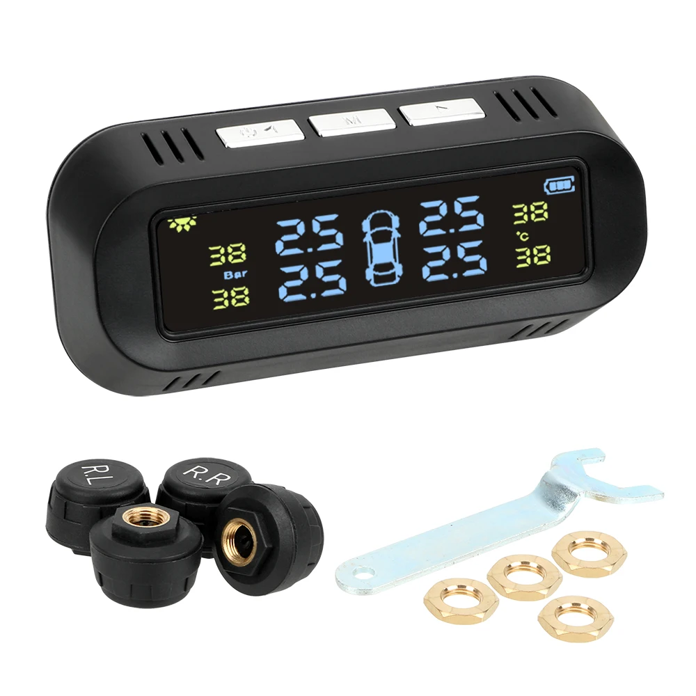 Intelligent Temperature Warning Auto Security With 4 Sensors Solar TPMS Car Tire Pressure Alarm Monitor System Digital Display
Intelligent Temperature Warning Auto Security With 4 Sensors Solar TPMS Car Tire Pressure Alarm Monitor System Digital Display