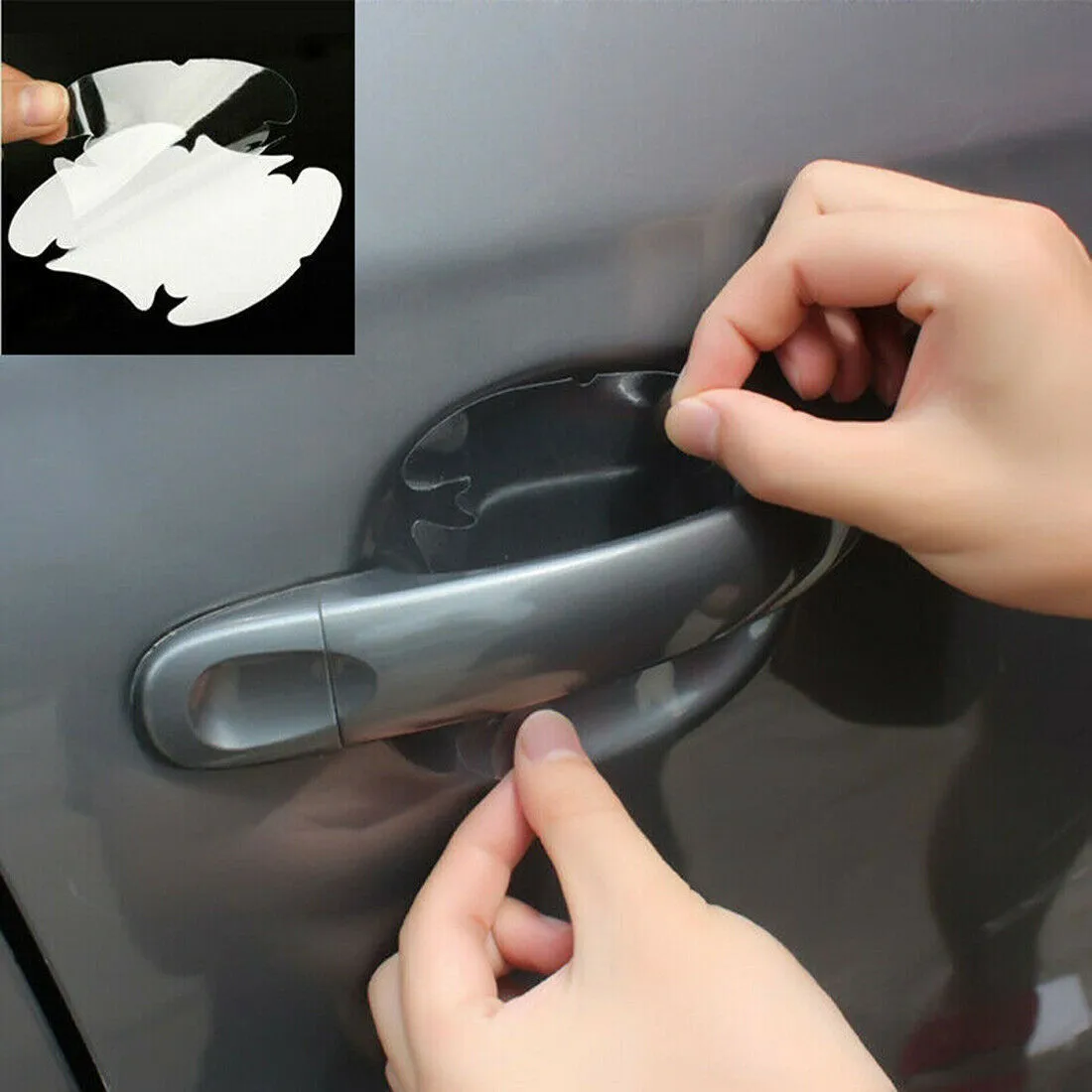 

4x Car Door Handle Invisible Film Door Handle Bowl Scratch Protector Stickers Scratch Decal Car Sticker Self-adhesive Paint