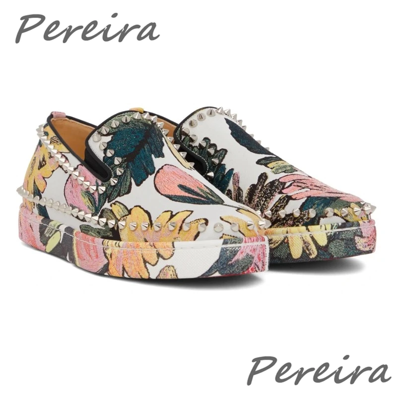 Colorful Floral Print Rivet Loafers Genuine Leather Men's Shoes Round Toe Flat Heel Slip On Pumps Fashion Outdoor Leisure Shoes
Colorful Floral Print Rivet Loafers Genuine Leather Men's Shoes Round Toe Flat Heel Slip On Pumps Fashion Outdoor Leisure Shoes