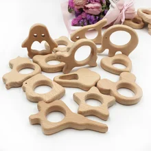 3pcs DIY Wooden Bead Elephant Cat Shap Toys Can Chew Nursing Accessories Bracelet/Necklace Pendant Activity Gym Toy Bird