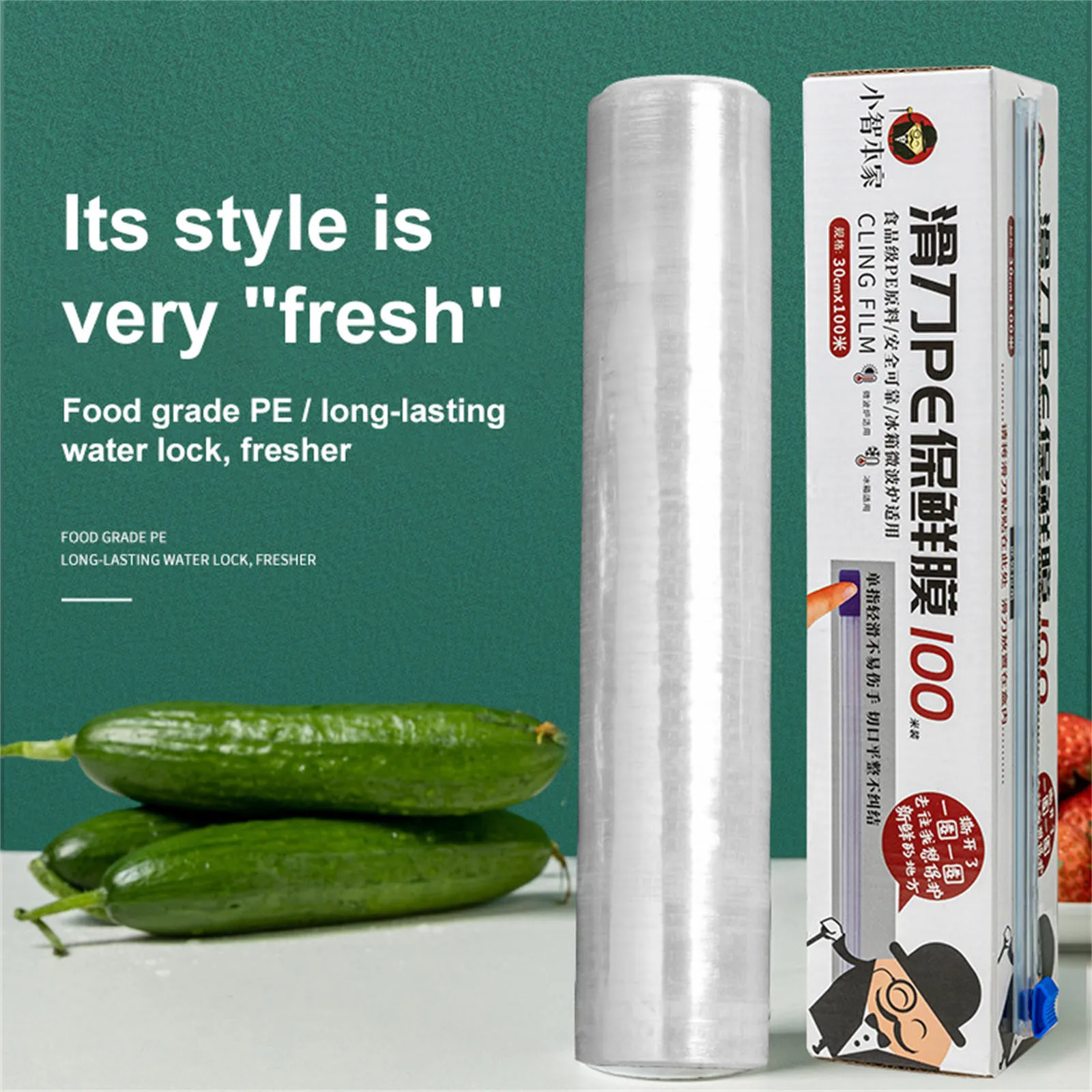 Disposable Sliding Knife Cling Film Household PE Food Grade Cutting Cling Film 30cm*100m Large Fruit And Vegetable Meal Cover
Disposable Sliding Knife Cling Film Household PE Food Grade Cutting Cling Film 30cm*100m Large Fruit And Vegetable Meal Cover
