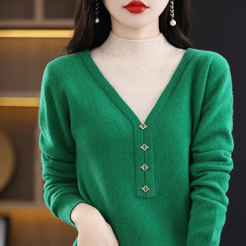 Women Sweater 2023 Spring Autumn New Fashion Casual 100% Wool O-Neck Sweater Female Warm Soft Loose Long Sleeve Knitted Pullover
Women Sweater 2023 Spring Autumn New Fashion Casual 100% Wool O-Neck Sweater Female Warm Soft Loose Long Sleeve Knitted Pullover