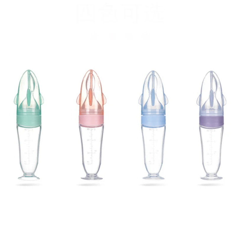 90ML Safe Useful Silicone Baby Bottle With Spoon Food Supplement Rice Cereal Bottles Squeeze Spoon Milk Feeding Bottle Cup 
90ML Safe Useful Silicone Baby Bottle With Spoon Food Supplement Rice Cereal Bottles Squeeze Spoon Milk Feeding Bottle Cup