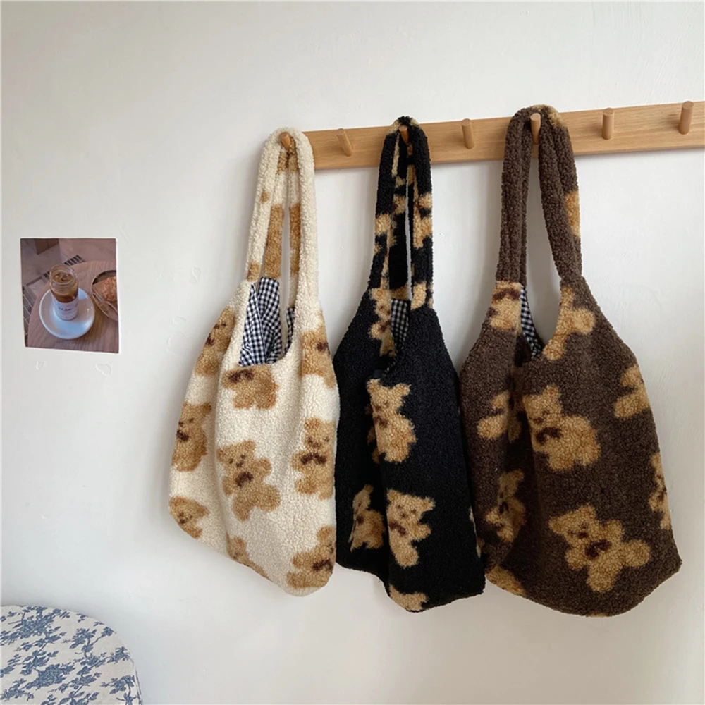 Shopping Bags Handbags Fluffy School Bag Bear Fur Canvas Large Capacity Lamb Fabric Shoulder Bag Tote Bag
Shopping Bags Handbags Fluffy School Bag Bear Fur Canvas Large Capacity Lamb Fabric Shoulder Bag Tote Bag