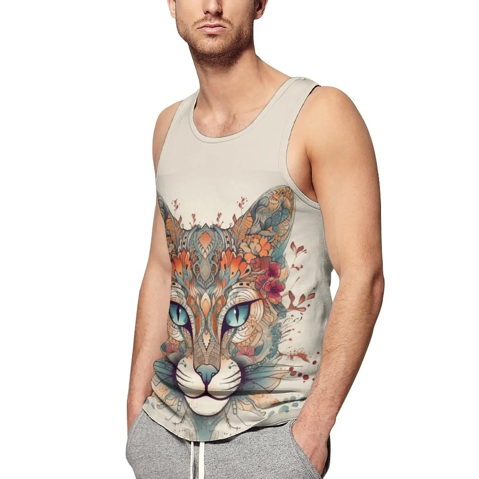 Cat Tank Top Male Animal Floral Mandala Tops Summer Graphic Training Sportswear Oversized Sleeveless Vests
Cat Tank Top Male Animal Floral Mandala Tops Summer Graphic Training Sportswear Oversized Sleeveless Vests