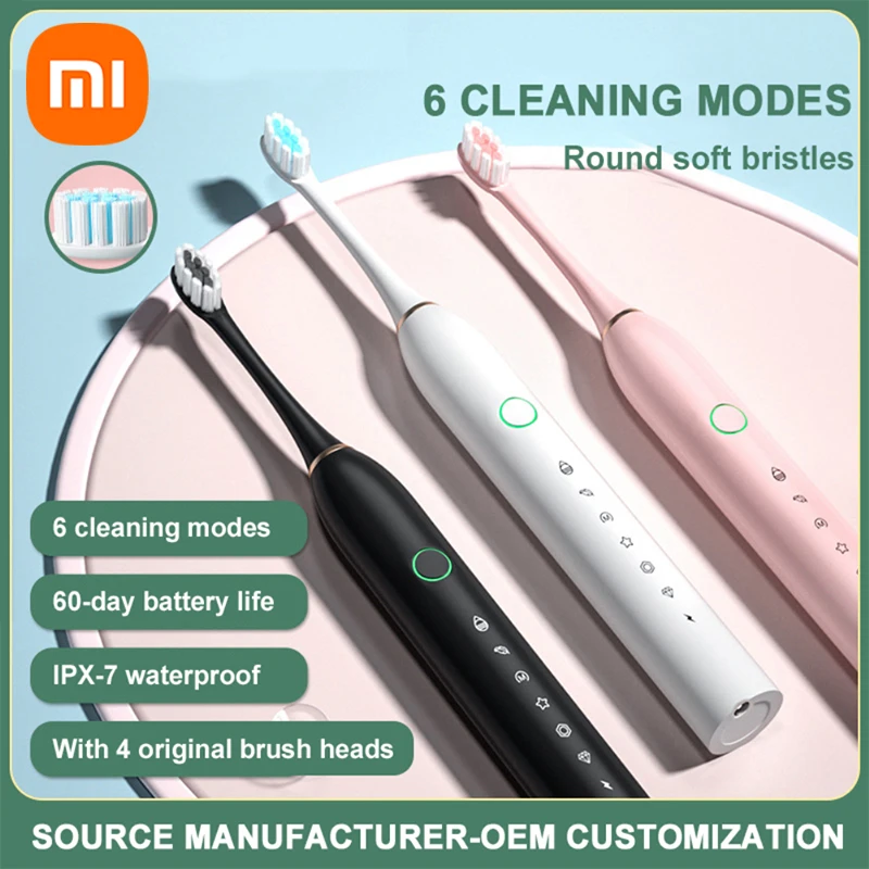 Xiaomi Mijia Ultrasound Sonic Toothbrush Electric Toothbrush 6 Modes USB Charger Rechargeable Tooth Brushes Replacement Heads
Xiaomi Mijia Ultrasound Sonic Toothbrush Electric Toothbrush 6 Modes USB Charger Rechargeable Tooth Brushes Replacement Heads