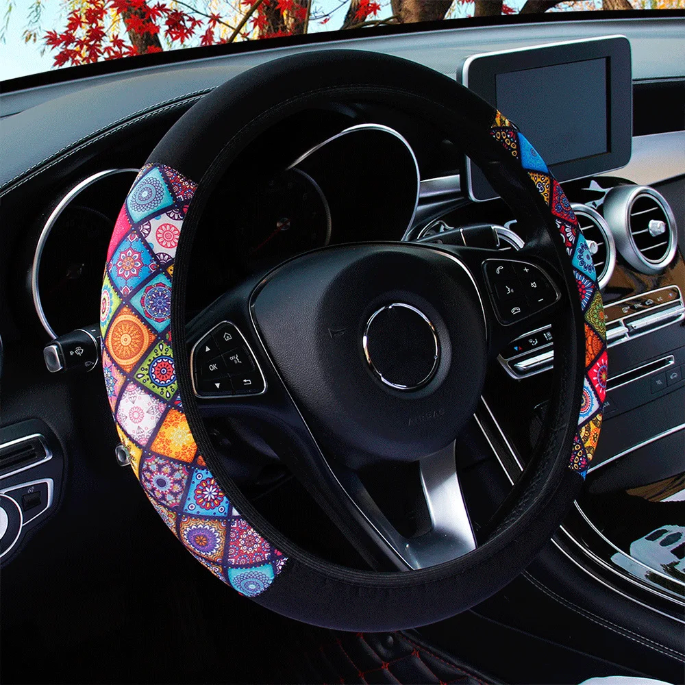 Colorful Ethnic Style Car Steering Wheel Covers Anti-Slip Breathable Soft Neoprene Stitching Lattice,Auto Protector Covers 15 In
Colorful Ethnic Style Car Steering Wheel Covers Anti-Slip Breathable Soft Neoprene Stitching Lattice,Auto Protector Covers 15 In