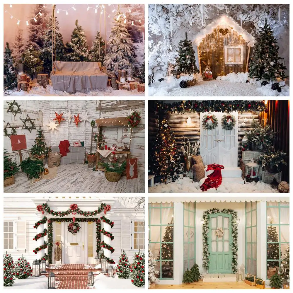 Christmas Photography Backdrops Custom Wooden Cabin Porch Tree New Year Holiday Party Home Decoration Photo Booth Backgrounds
Christmas Photography Backdrops Custom Wooden Cabin Porch Tree New Year Holiday Party Home Decoration Photo Booth Backgrounds