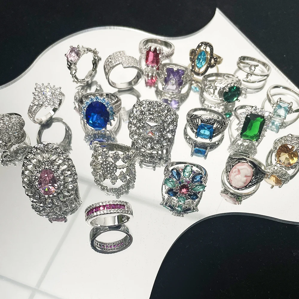 Coconal Women Men Random Trendy Luxury Fashion Ring Cute Mix Gemstones Punk Hip-hop Open Ring Gothic Big Smallest Size Ring
Coconal Women Men Random Trendy Luxury Fashion Ring Cute Mix Gemstones Punk Hip-hop Open Ring Gothic Big Smallest Size Ring