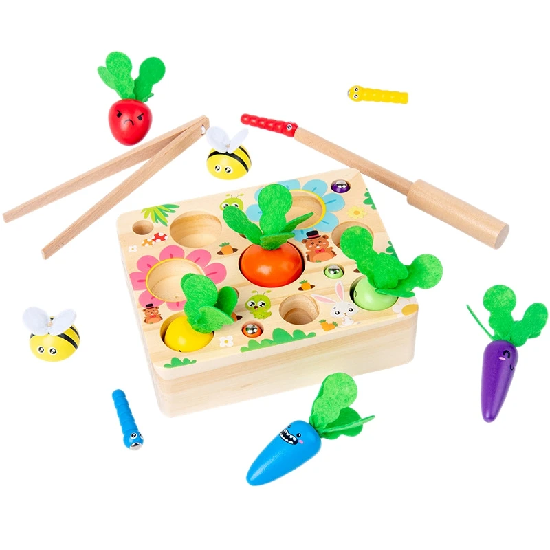 Children's Toys Wooden Magnetic Games Fishing Toy Catch Worm Pulling Carrot Interactive Educational Fishing Toy For Kids
Children's Toys Wooden Magnetic Games Fishing Toy Catch Worm Pulling Carrot Interactive Educational Fishing Toy For Kids