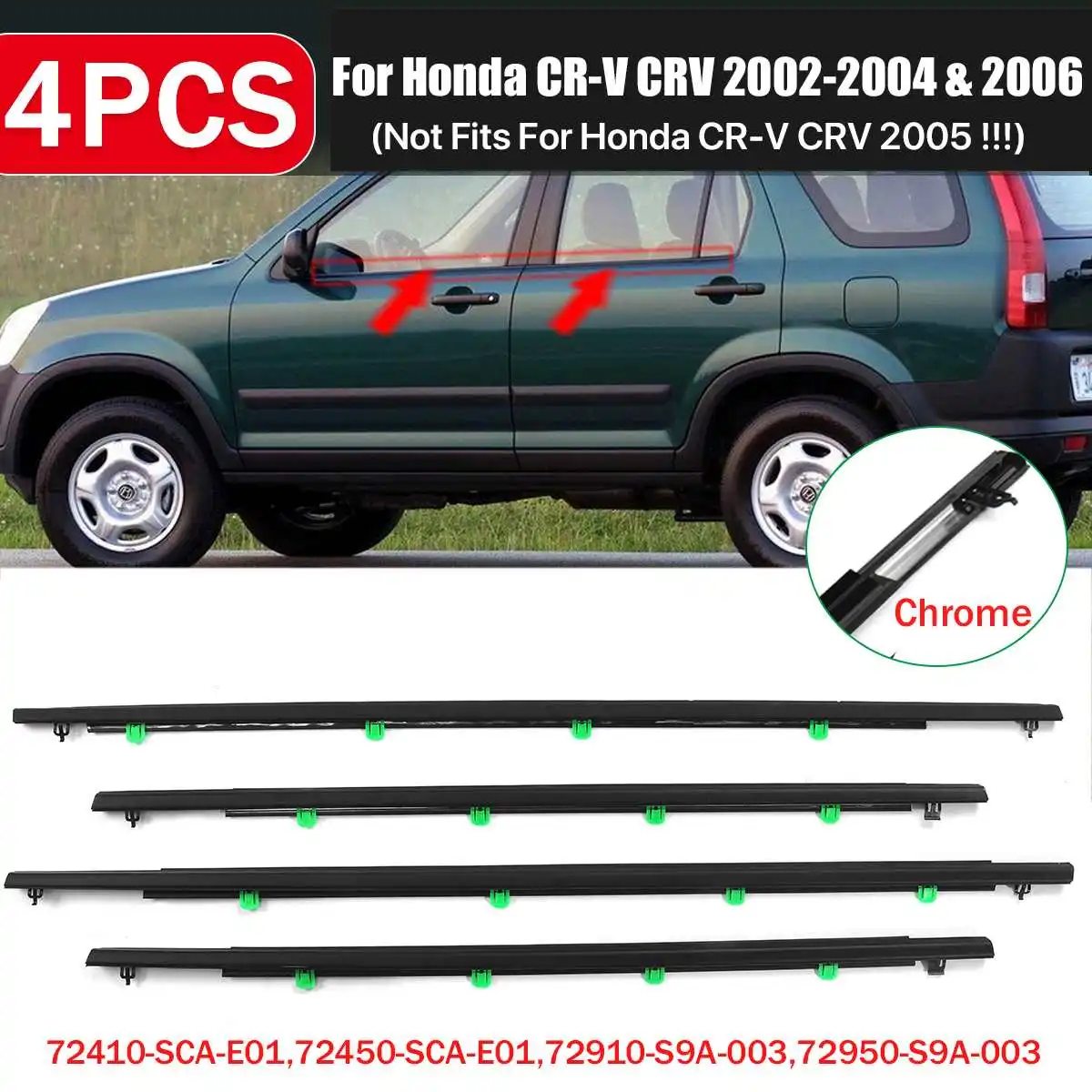 4pcs Weatherstrip For Honda CRV CR-V 2002-2004 2006 Car Outer Window Weather Strip Seal Rubber Strip Moulding Trim Seal Belt
4pcs Weatherstrip For Honda CRV CR-V 2002-2004 2006 Car Outer Window Weather Strip Seal Rubber Strip Moulding Trim Seal Belt