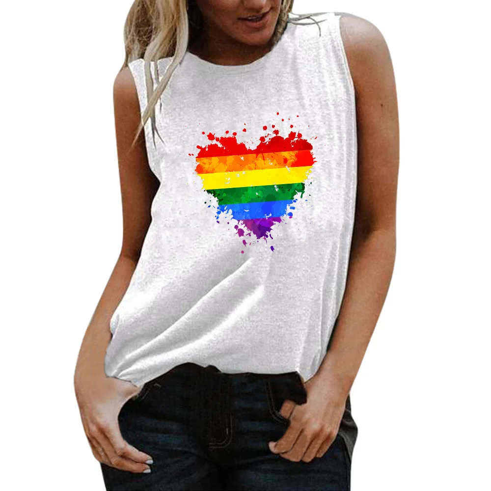 Valentine's Day Clothes Plus Size Sleeveless Women's Sports Back Love Rainbow Print Sports Casual T-Shirt Women Clothes
Valentine's Day Clothes Plus Size Sleeveless Women's Sports Back Love Rainbow Print Sports Casual T-Shirt Women Clothes