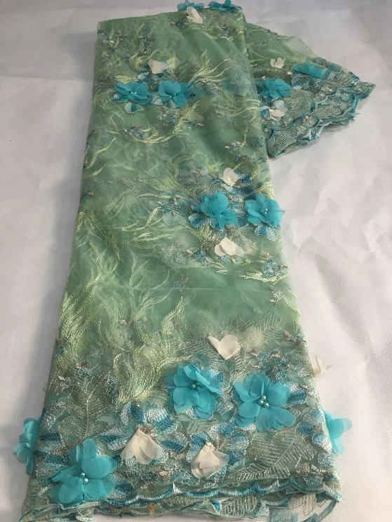 African French Tulle Lace Fabric 5 Yards High Quality 3D Lace Applique With Beads Bridal Groom Lace Fabric For Wedding Dress 
African French Tulle Lace Fabric 5 Yards High Quality 3D Lace Applique With Beads Bridal Groom Lace Fabric For Wedding Dress