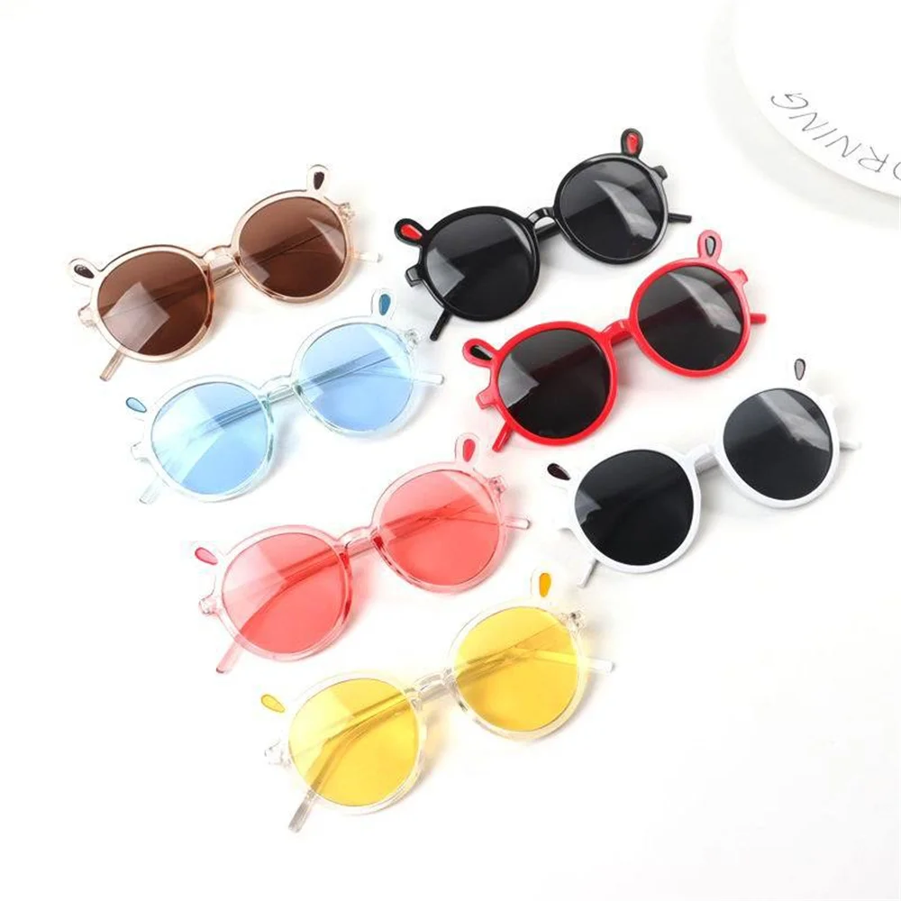 

Солнцезащитные очки для мальчиков и девочек UV400, милые круглые, в винтажном стиле, с кроличьими ушками, с защитой от ультрафиолета