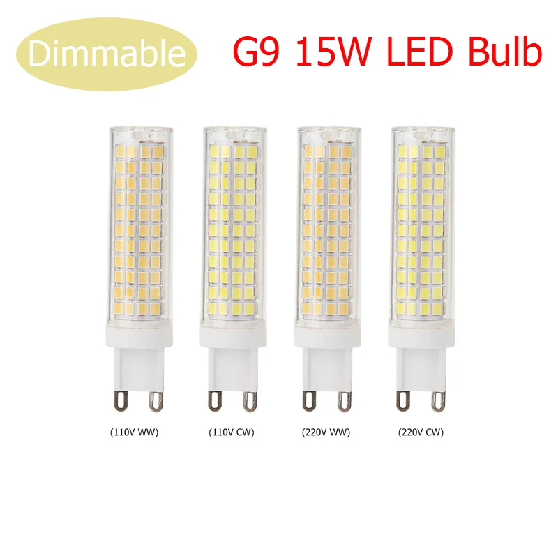 G9 LED Bulb 15W Dimmable Corn Light Chandelier Ceramics Replace Halogen Lamp for Home Decor 110V/220V 360Beam Warm/Cool Light
G9 LED Bulb 15W Dimmable Corn Light Chandelier Ceramics Replace Halogen Lamp for Home Decor 110V/220V 360Beam Warm/Cool Light