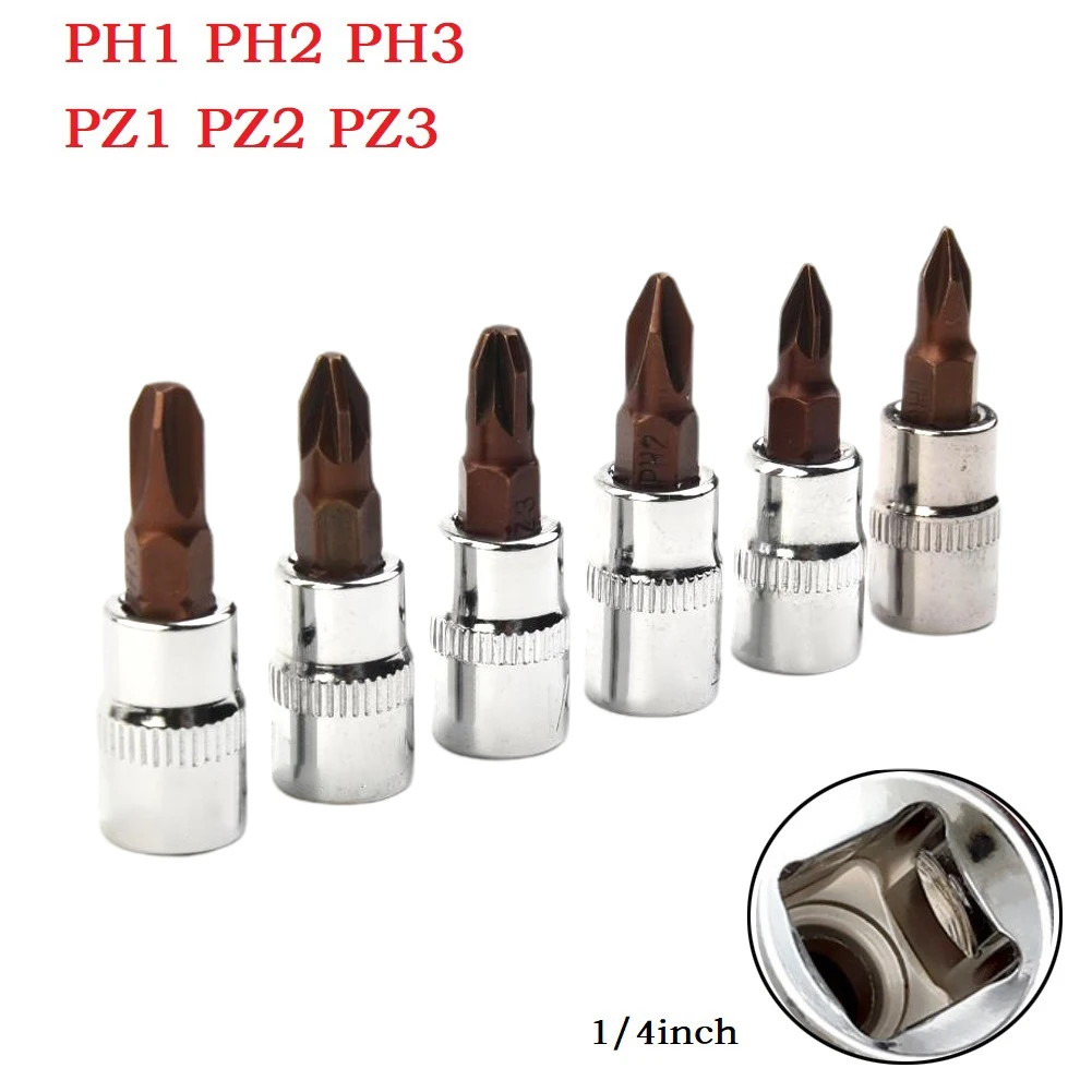 2PCS Screwdriver Bit Socket Drive Wrench PH1 PH 2 PH3 PZ1 PZ2 PZ3 Cross 1/4inch Chrome Vanadium Steel Socket Wrenches
2PCS Screwdriver Bit Socket Drive Wrench PH1 PH 2 PH3 PZ1 PZ2 PZ3 Cross 1/4inch Chrome Vanadium Steel Socket Wrenches