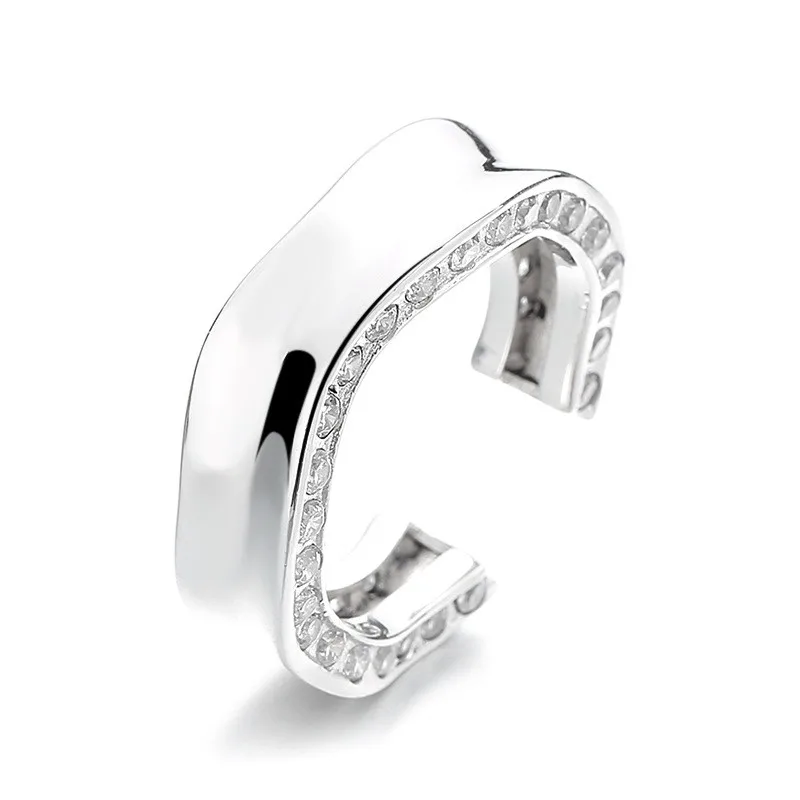 615J ZFSILVER Silver 925 Fashion Trendy Adjustable Retro Creative Design Width Diamond-set Wave Ring Girl Women Wedding Jewelry
615J ZFSILVER Silver 925 Fashion Trendy Adjustable Retro Creative Design Width Diamond-set Wave Ring Girl Women Wedding Jewelry