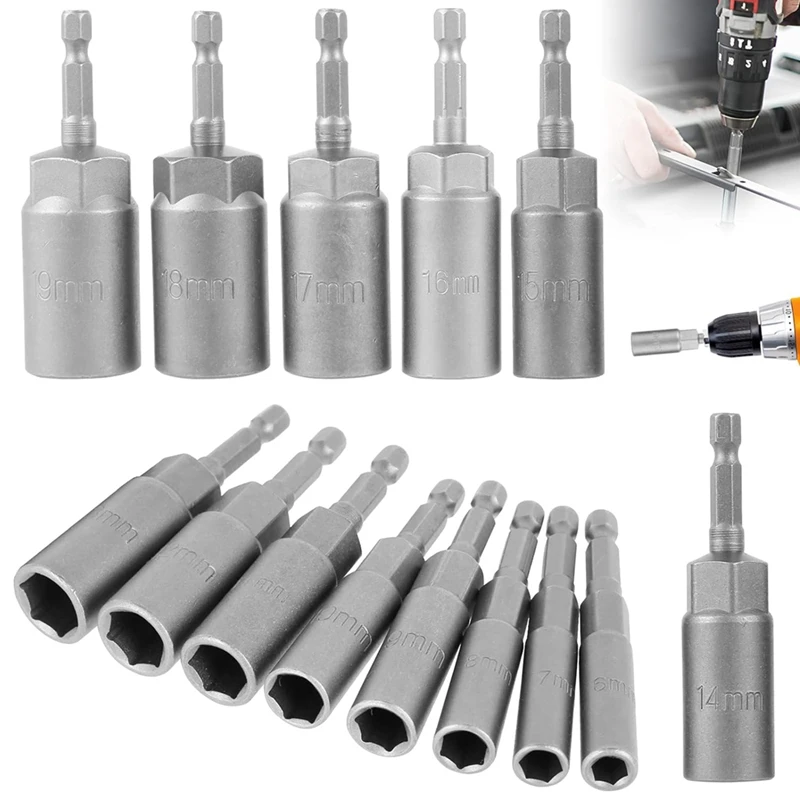 14 PCS Hexagonal Sockets Set As Shown Metal Hex Shank Nut Driver Bits Set Quick Change Nut Setter
14 PCS Hexagonal Sockets Set As Shown Metal Hex Shank Nut Driver Bits Set Quick Change Nut Setter
