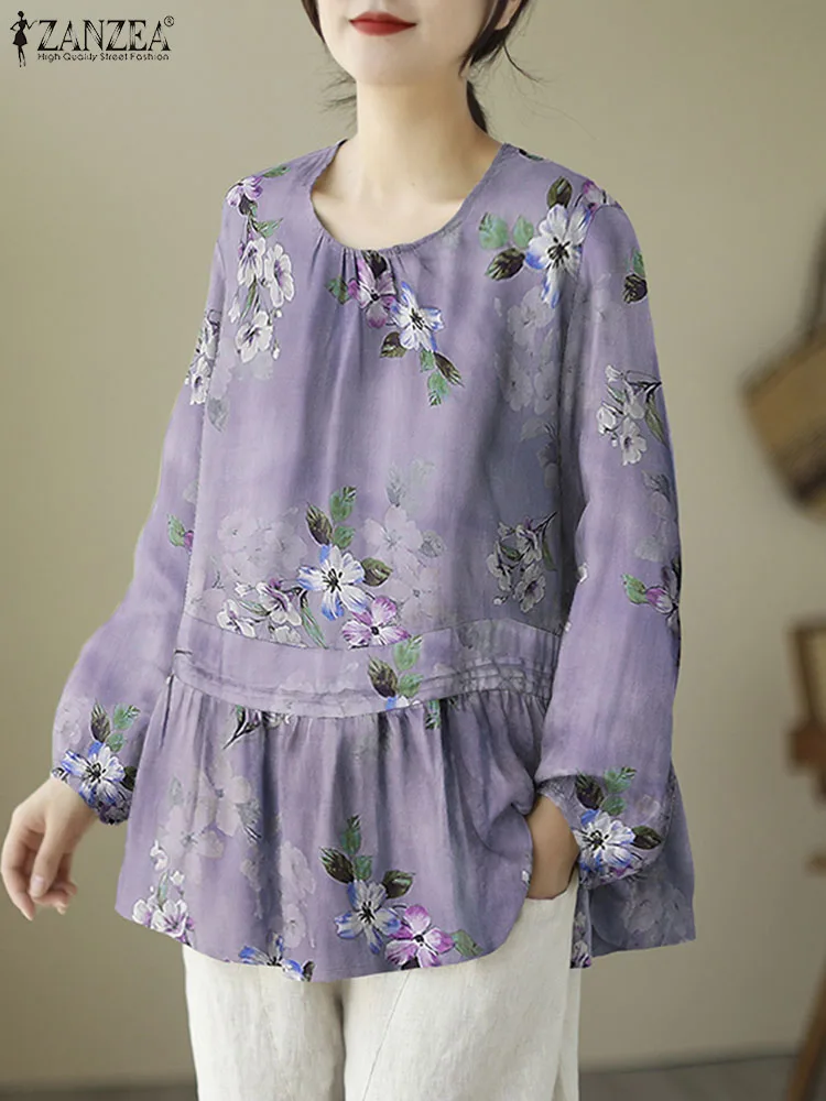 ZANZEA Vintage Floral Print Blouses Women Casual Loose Puff Sleeve Pleated Shirts Kaftan O Neck Stitching Ruffles Smock Tops
ZANZEA Vintage Floral Print Blouses Women Casual Loose Puff Sleeve Pleated Shirts Kaftan O Neck Stitching Ruffles Smock Tops