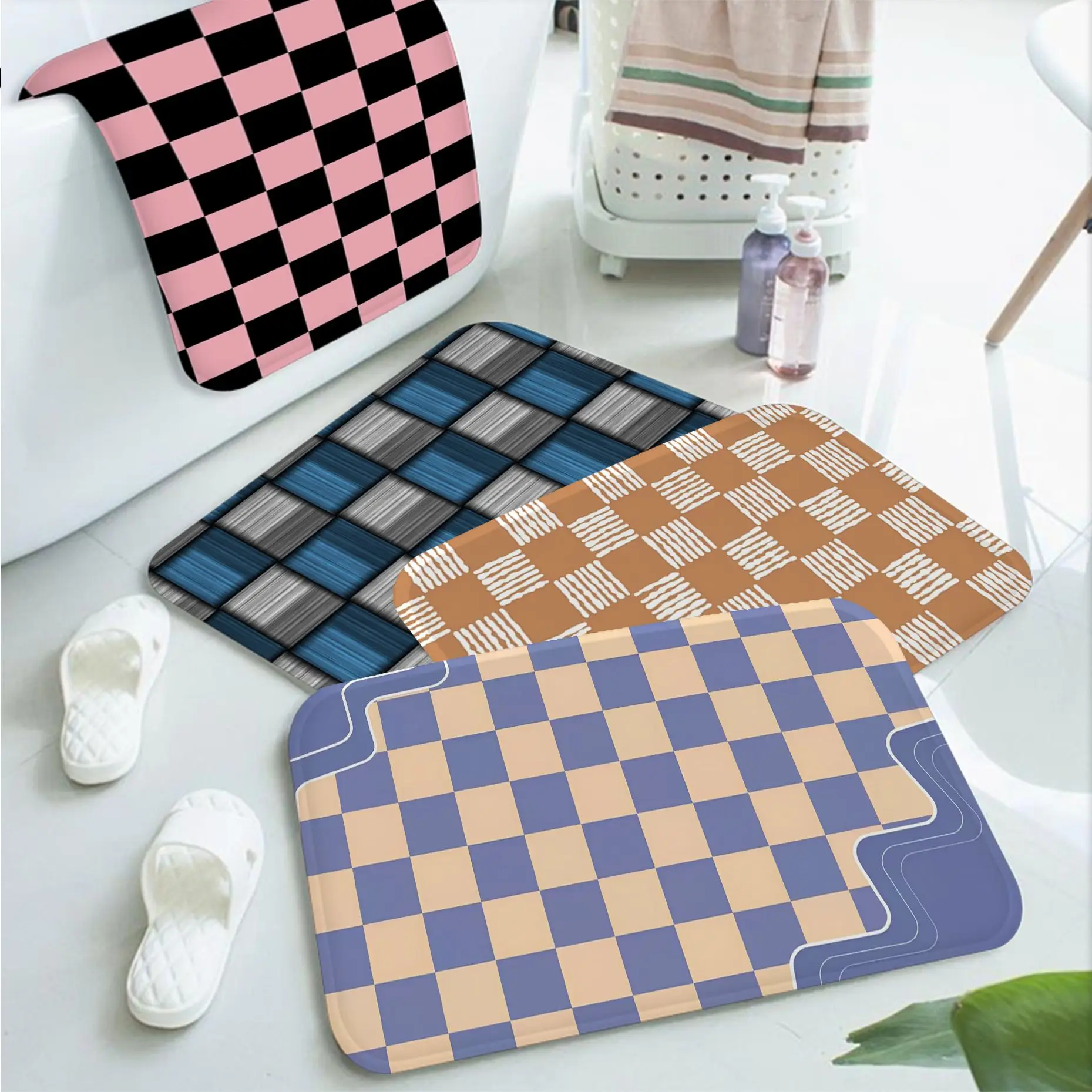Color Checkerboard Plaid Entrance Door Mat INS Style Soft Bedroom Floor House Laundry Room Mat Anti-skid Bedside Area Rugs
Color Checkerboard Plaid Entrance Door Mat INS Style Soft Bedroom Floor House Laundry Room Mat Anti-skid Bedside Area Rugs