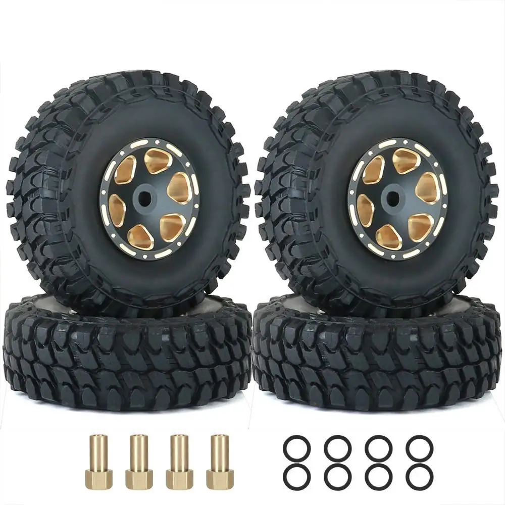 

4PCS Wheel Hubs & Rubber Tyres Set For 1/24 Rc Crawler Car Axial Scx24 Axi90081 Axi00002 Axi00004 Axi0005 Axi0006 Tire Parts