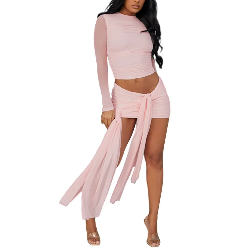 Musuos Women Party High Street Skirt Suit Solid Summer Fall Outfits Mesh Patchwork Long Sleeve Crop Tops Ruched Mini Skirt S M L
Musuos Women Party High Street Skirt Suit Solid Summer Fall Outfits Mesh Patchwork Long Sleeve Crop Tops Ruched Mini Skirt S M L
