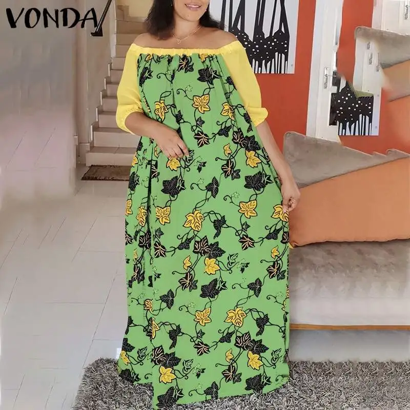 VONDA 2022 Spring Bohemian Off Shoulder Dress Casual Loose Robe Half Sleeve Holiday Sundress Women Vintage Printed Maxi Vestido
VONDA 2022 Spring Bohemian Off Shoulder Dress Casual Loose Robe Half Sleeve Holiday Sundress Women Vintage Printed Maxi Vestido