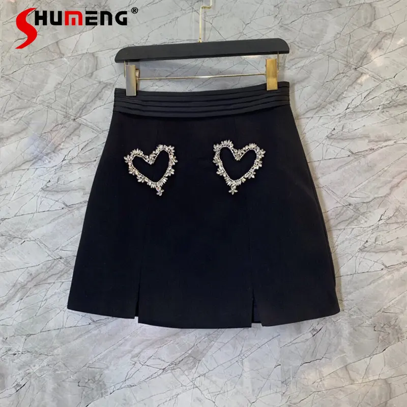 Women's Short Skirt Exquisite Rhinestone Love Design Sense Niche Spring and Summer New Small High Waist A- Line Mini Skirt
Women's Short Skirt Exquisite Rhinestone Love Design Sense Niche Spring and Summer New Small High Waist A- Line Mini Skirt