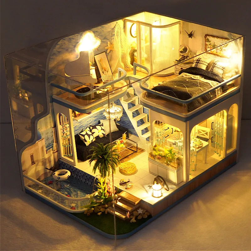 DIY Doll House Miniatures Modern Architecture Villa Building House Handmade Model Book Nook Toys Birthday And Christmas Presents
DIY Doll House Miniatures Modern Architecture Villa Building House Handmade Model Book Nook Toys Birthday And Christmas Presents