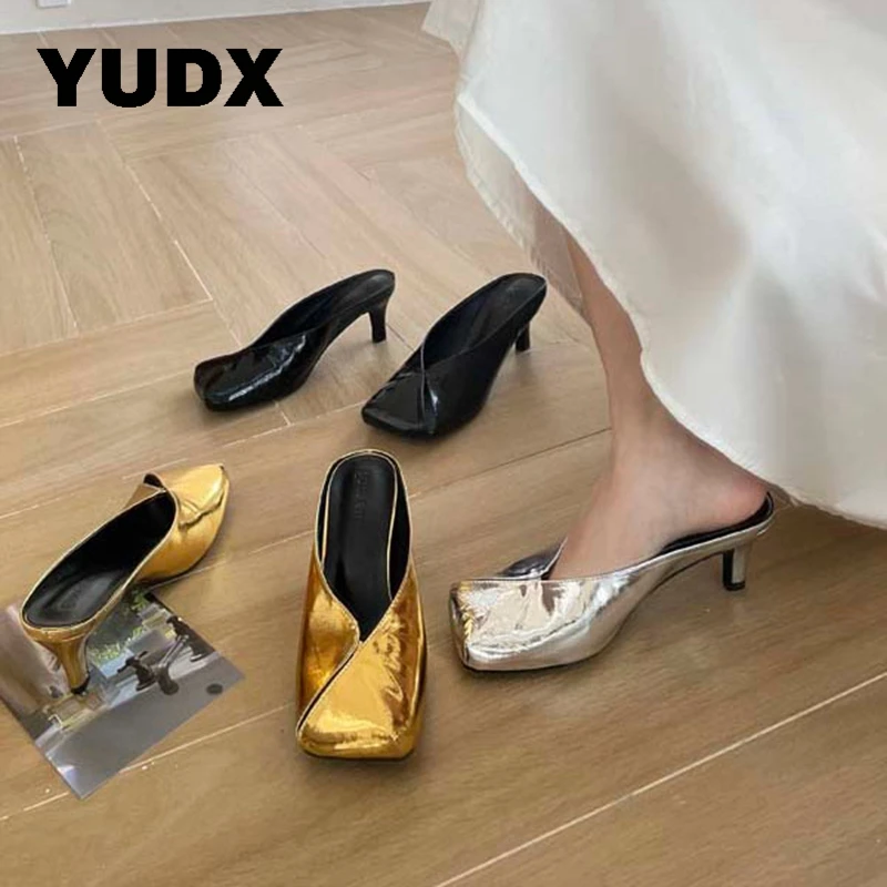 Designer Women Mules Square Toe Dress Thin Heels Female Summer 2023 New Slippers Slides Outside Modern Shoes Ladies Chic Fashion
Designer Women Mules Square Toe Dress Thin Heels Female Summer 2023 New Slippers Slides Outside Modern Shoes Ladies Chic Fashion