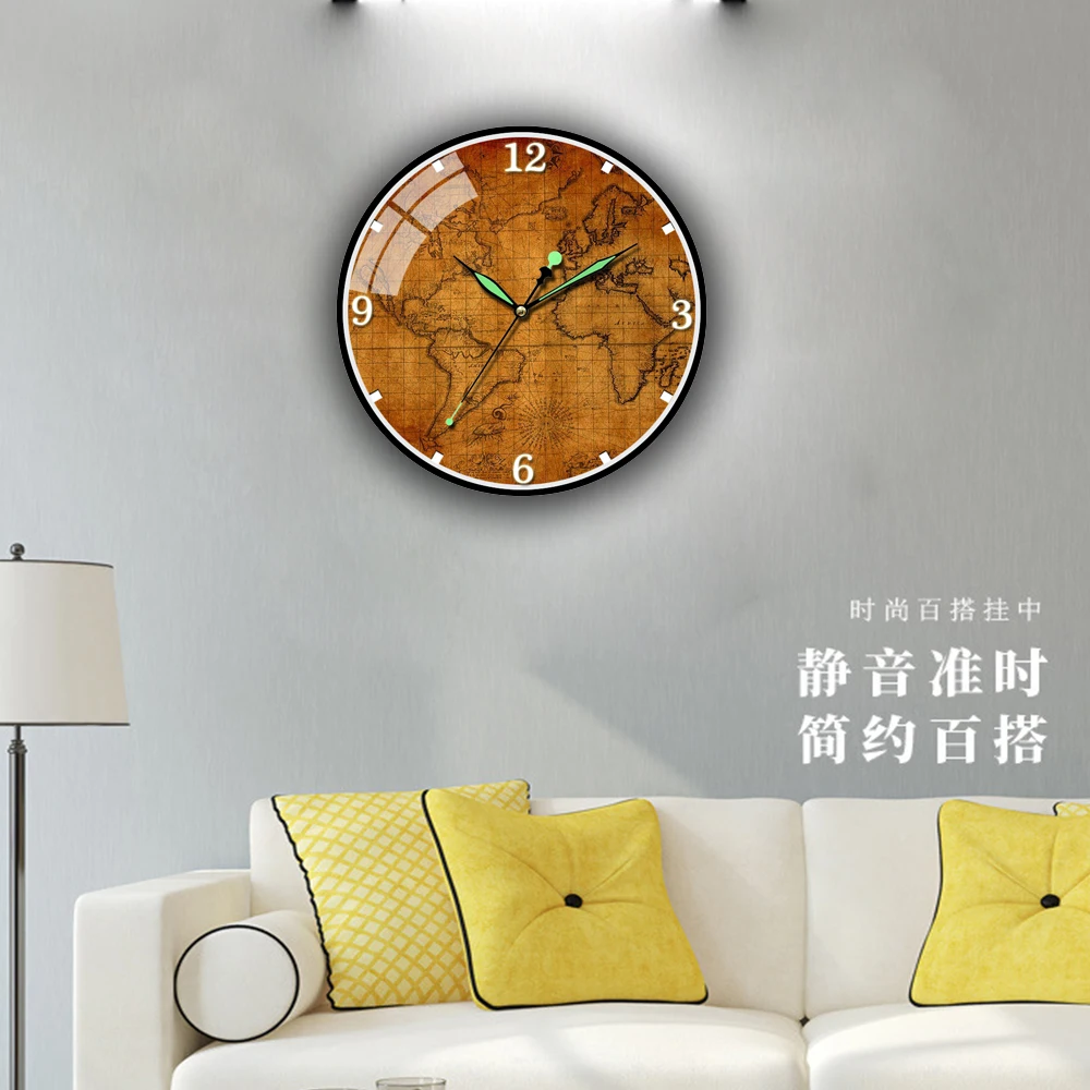 12Inch World Map Round Wall Clock Silent Non Ticking, Retro Arabic Numerals Design Clock Home,office,school Art Decor
12Inch World Map Round Wall Clock Silent Non Ticking, Retro Arabic Numerals Design Clock Home,office,school Art Decor
