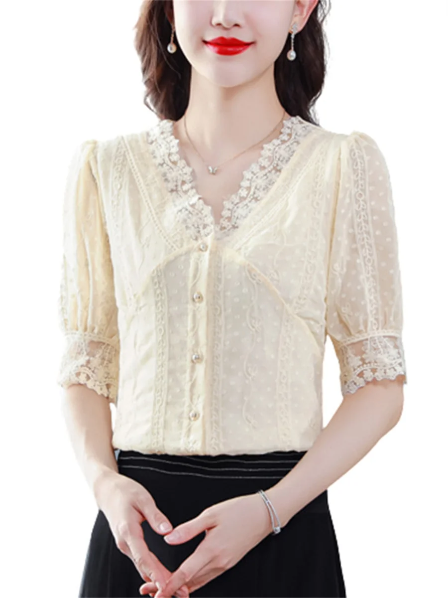 Women Spring Summer Blouses Shirts Lady Fashion Casual Long Sleeve V-Neck Collar Hollow Out Lace Blusas Tops CT0218
Women Spring Summer Blouses Shirts Lady Fashion Casual Long Sleeve V-Neck Collar Hollow Out Lace Blusas Tops CT0218