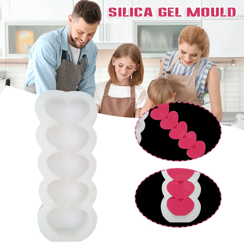 Candle Wax Soft Casting Die 5 Cells Love Heart Silicone Stencil for Mousse Cake Epoxy Casting Products for Aromatherapy B99
Candle Wax Soft Casting Die 5 Cells Love Heart Silicone Stencil for Mousse Cake Epoxy Casting Products for Aromatherapy B99