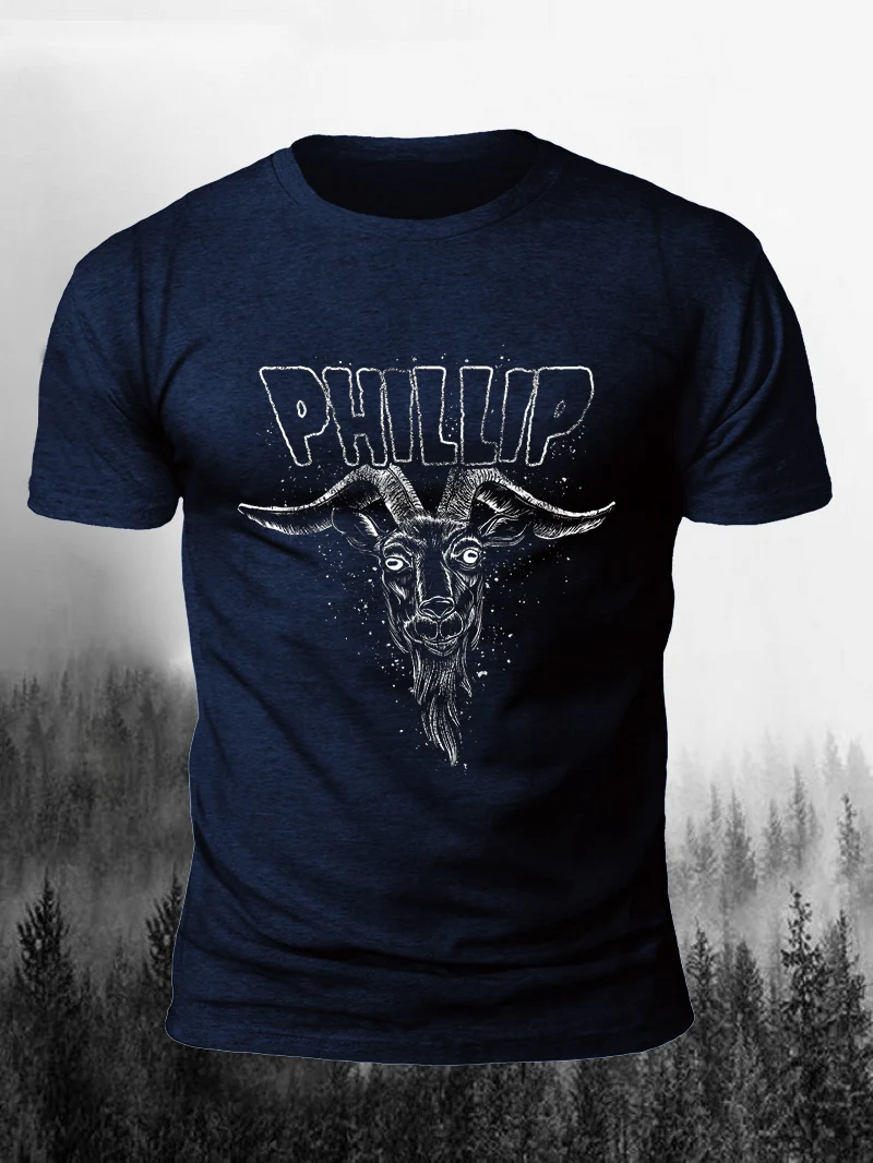 Phillip's Antelope Head Print Short Sleeve Men's Best Selling Cotton Comfort Trendy Everyday T-Shirt
Phillip's Antelope Head Print Short Sleeve Men's Best Selling Cotton Comfort Trendy Everyday T-Shirt