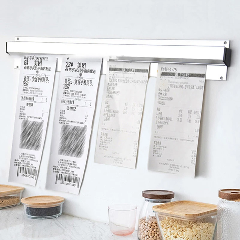 1Pc Wall Mounted Punch-Free Slide Check Rack Aluminum Alloy Food Bill Ticket Holder Kitchen Restaurant Order Tab Grabber
1Pc Wall Mounted Punch-Free Slide Check Rack Aluminum Alloy Food Bill Ticket Holder Kitchen Restaurant Order Tab Grabber