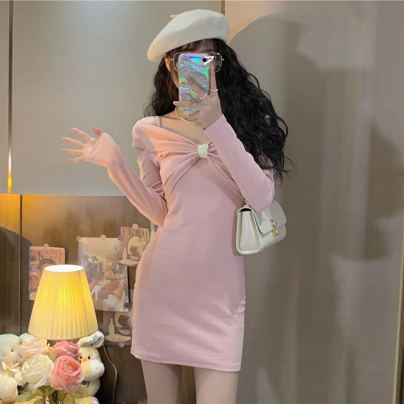WDMSNA Korean Sexy Long Sleeve Bow Short Sweater Coat Women + Solid Color Slim Knitted Slip Dress Two Piece Sets Womens Outifits
WDMSNA Korean Sexy Long Sleeve Bow Short Sweater Coat Women + Solid Color Slim Knitted Slip Dress Two Piece Sets Womens Outifits