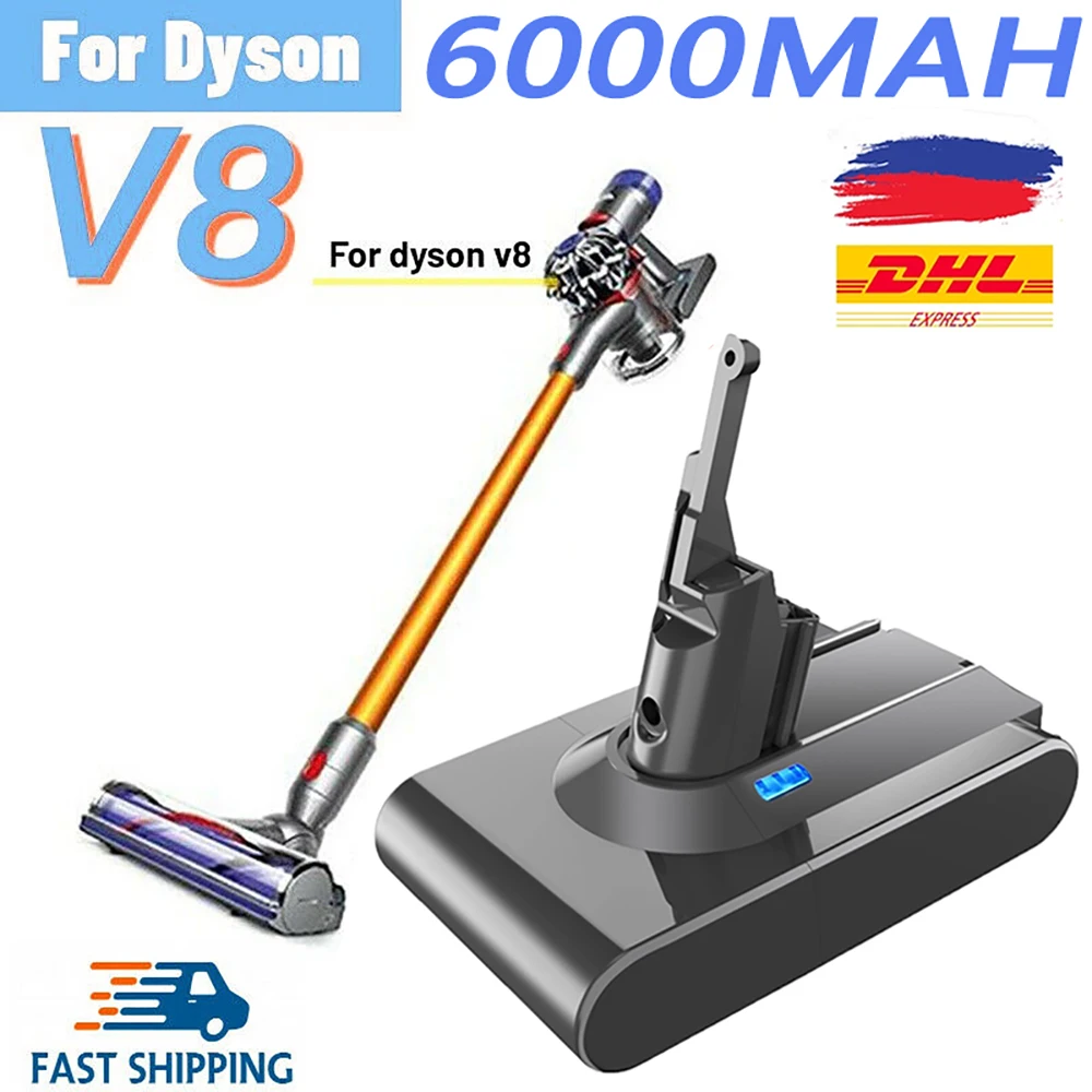 Original 21.6V 6000mah/8000mAh Replacement Battery for Dyson V8 Absolute Handheld Vacuum Cleaner For Dyson V8 SV10 Battery
Original 21.6V 6000mah/8000mAh Replacement Battery for Dyson V8 Absolute Handheld Vacuum Cleaner For Dyson V8 SV10 Battery